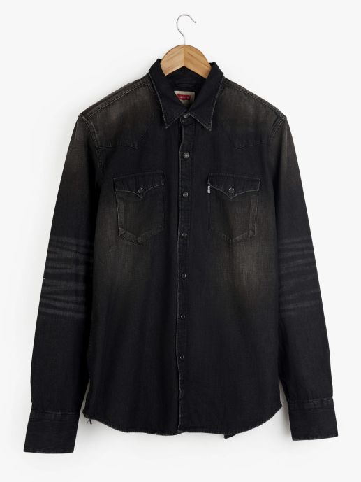 Black denim shirt